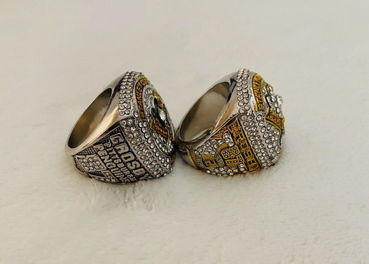 Pittsburgh Penguins 18k GP Championship Ring Set W Box,  SHIP Back To Back - EB Sports Champion&