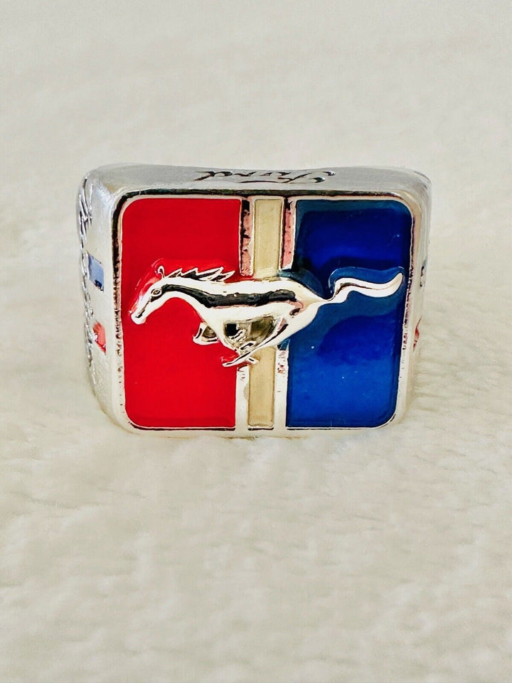 Ford Mustang Inspired Silver Ring, USA SHIP W Box - EB Sports Champion&