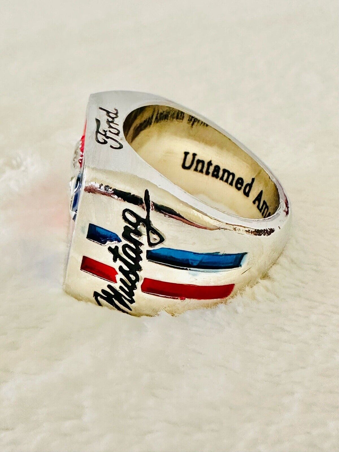 Ford Mustang Inspired Silver Ring, USA SHIP W Box - EB Sports Champion&