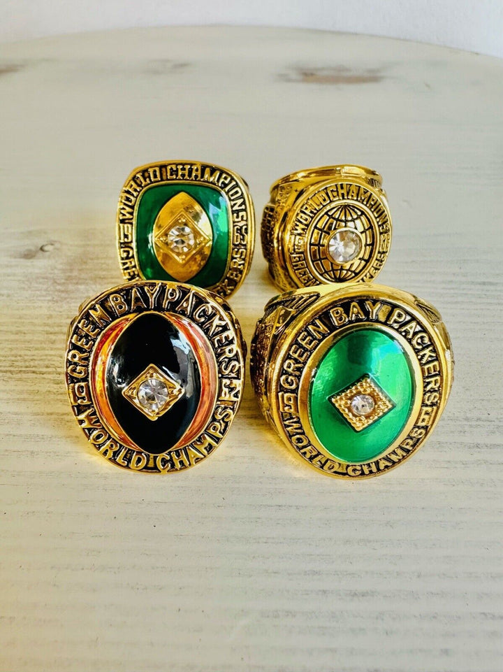 4 PCS Green Bay Packers Championship Ring SET, US SHIP 1961/62/65/66 - EB Sports Champion&