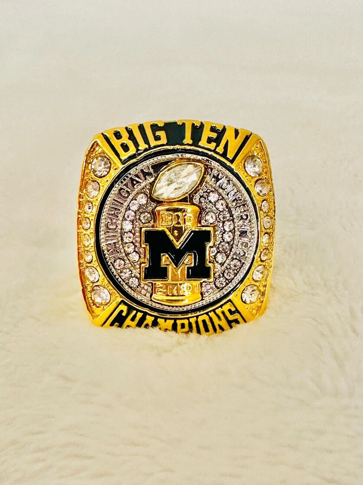 2021 Michigan Wolverines Replica Big Ten Championship Ring 24k, US SHIP - EB Sports Champion&