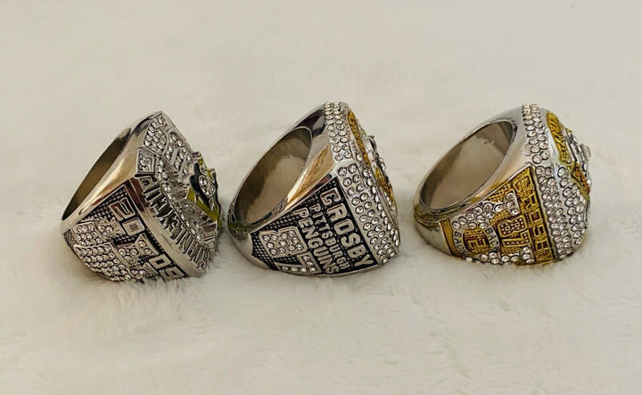 3 PCS Pittsburgh Penguins 18k GP Championship Ring Set W Box,  SHIP - EB Sports Champion&