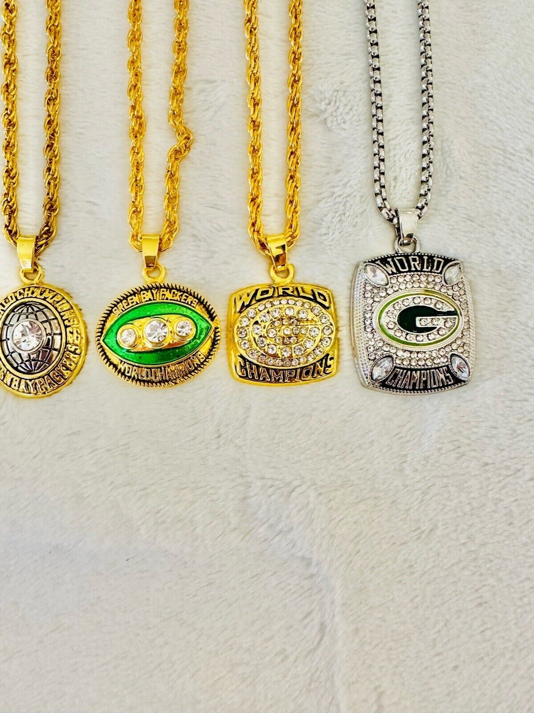 6 PCS Green Bay Packers Aaron Rodgers Championship Pendant Necklace, US SHIP - EB Sports Champion&