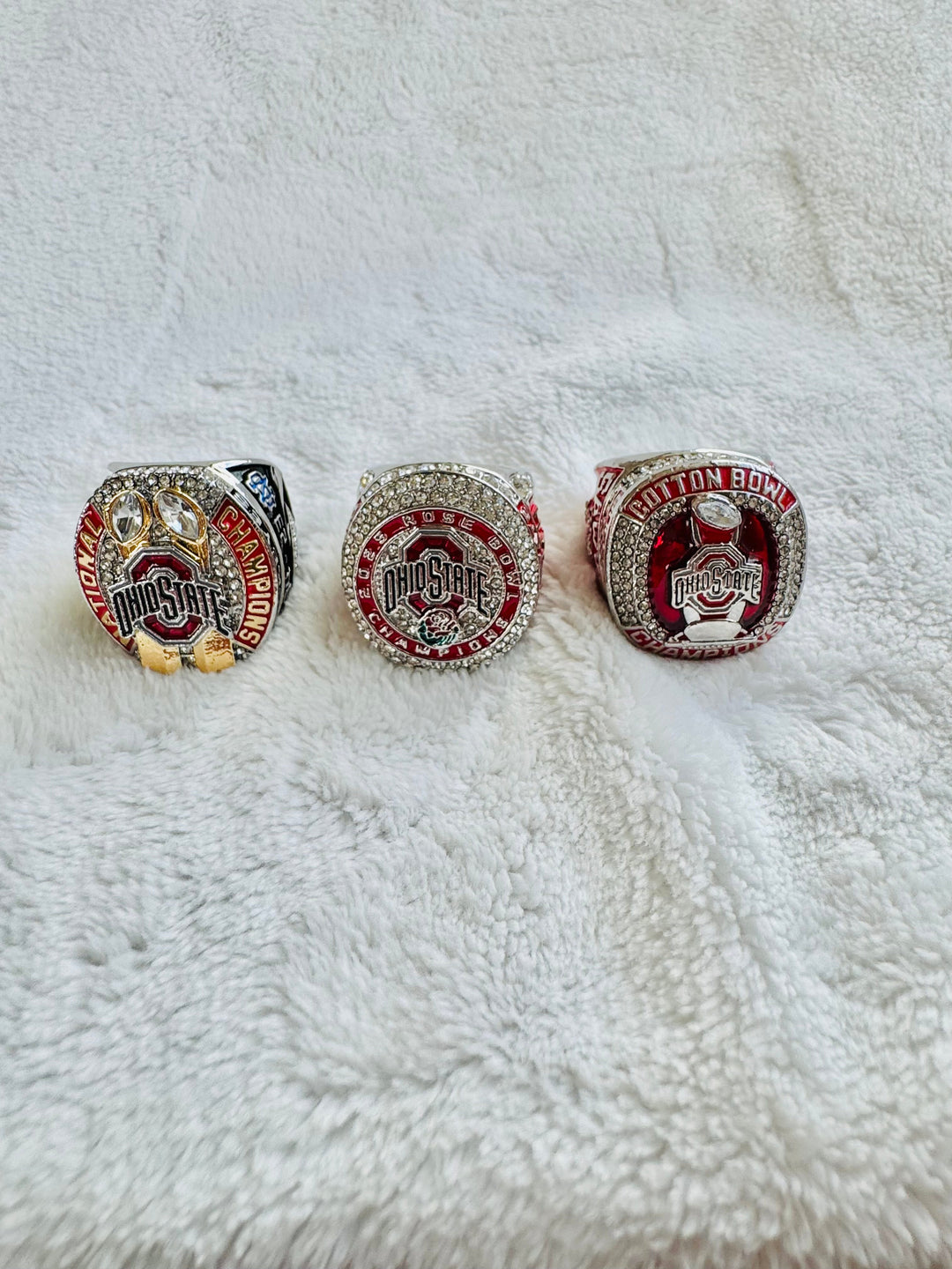 Ohio State National Championship Ring Set, US SHIP, 2024 rose, cotton and champ ring - EB Sports Championship Rings