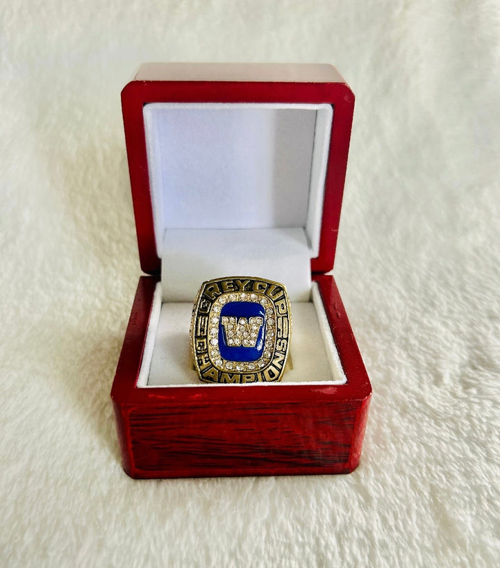 1990 Grey Cup Champions Ring with box Winnipeg Blue Bombers, Canadian Football