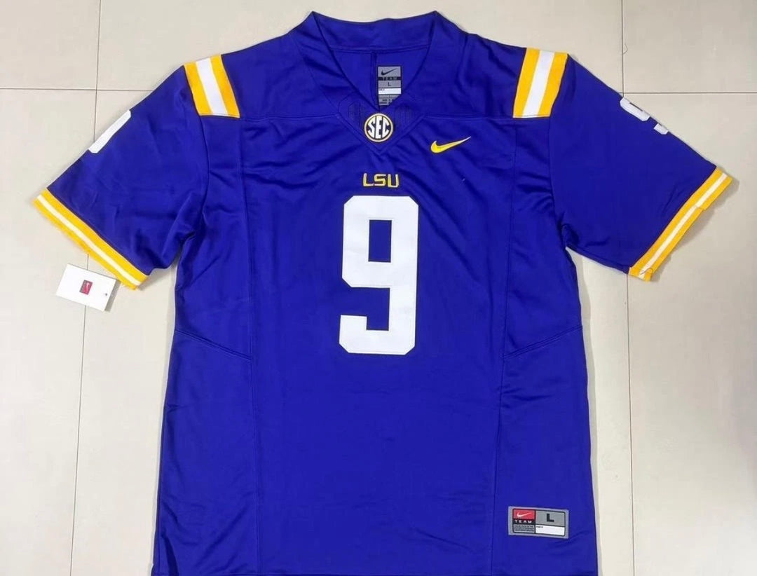 Joe Burrow LSU Tigers Mens Stitched College Jersey Purple