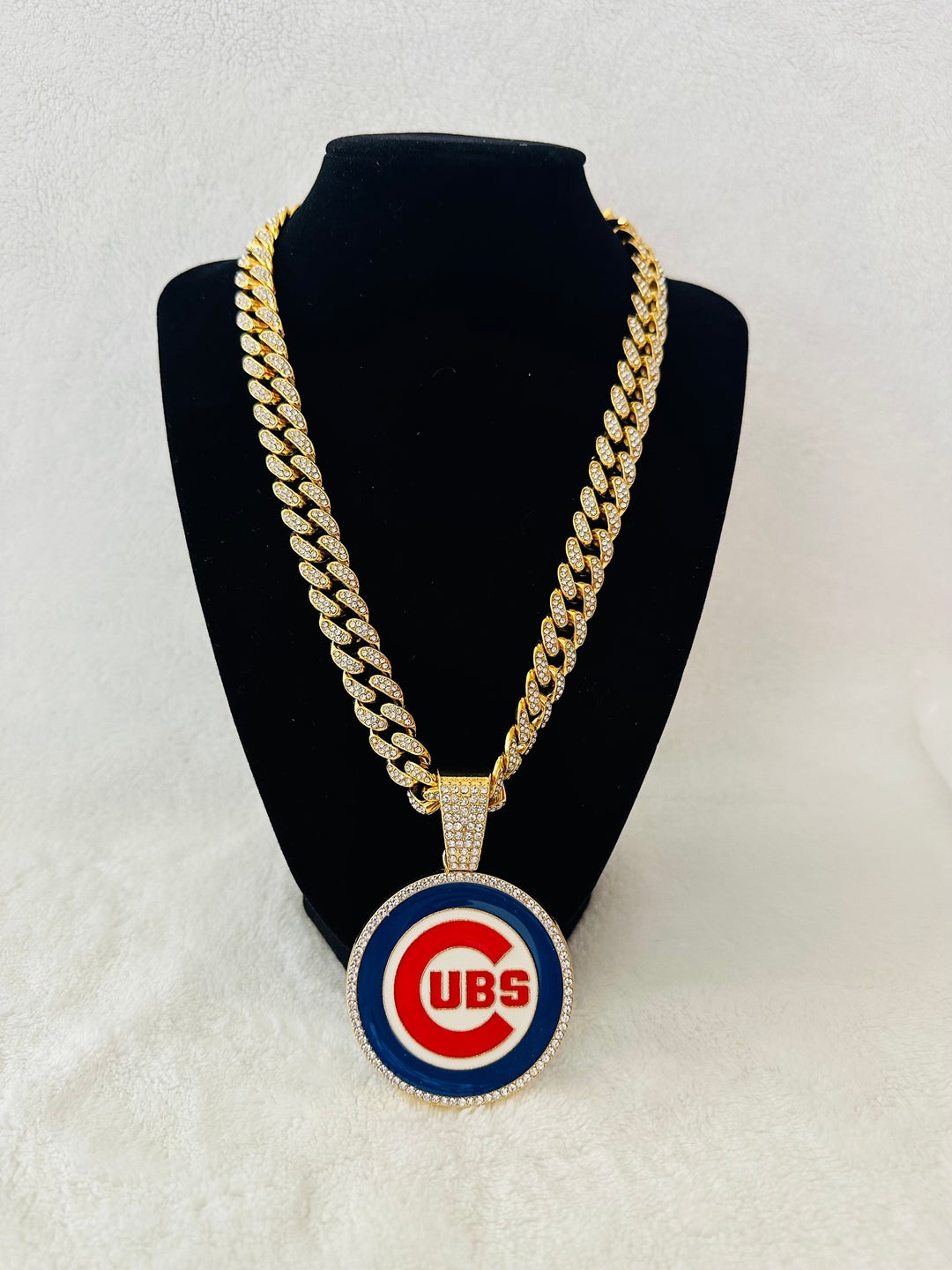 Chicago Cubs Large Gold Iced Cuban Chain 20” - EB Sports Championship Rings