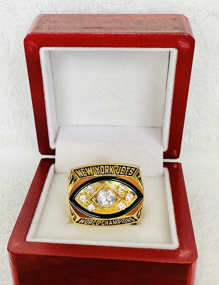 New York Jets 1968 Championship Ring W Box, Namath, US SHIP