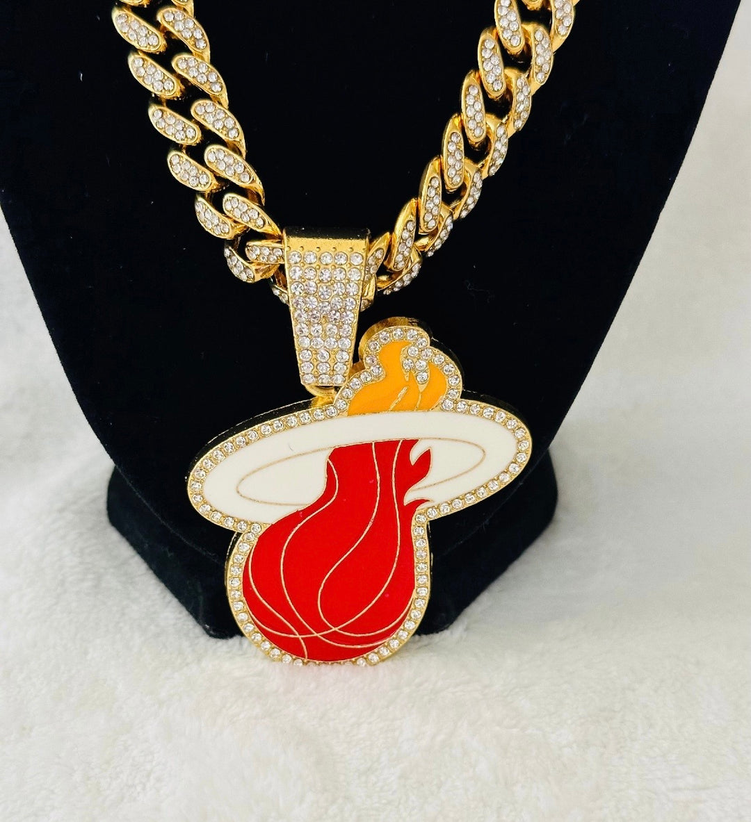 Miami Heat gold Iced Cuban Chain 24”, US SHIP