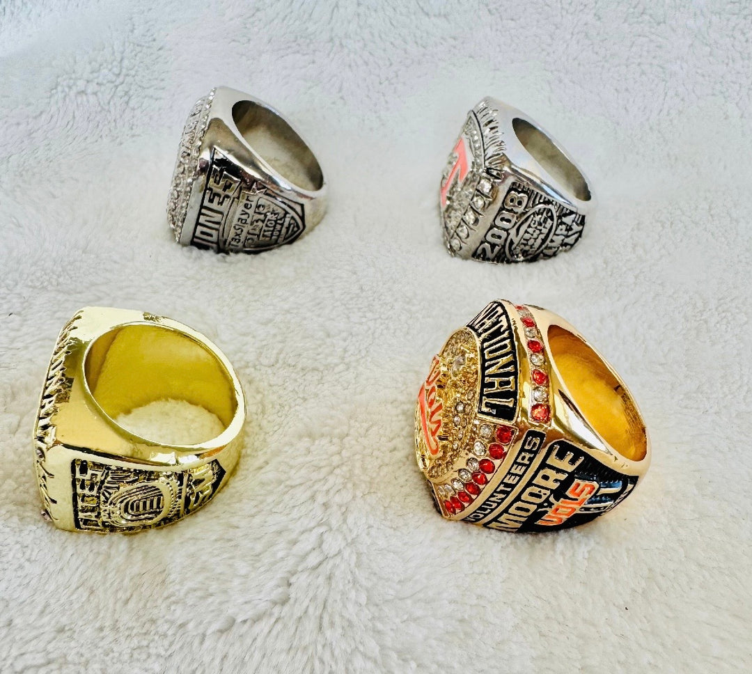 4 PCS Tennessee Volunteers National Championship Ring set, US Ship: 2024 / 1998 and 2008/15 bowl rings