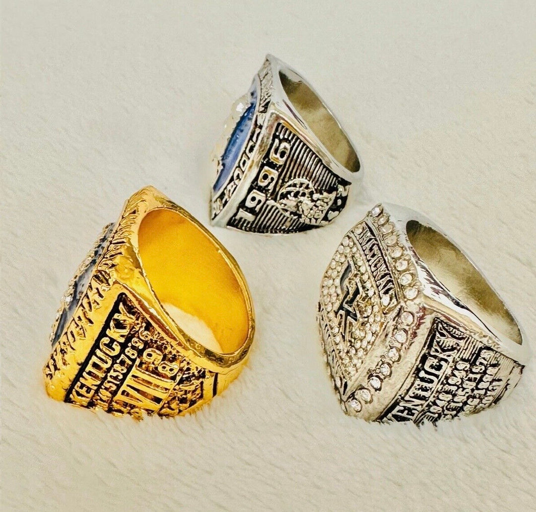3 PCS Kentucky Wildcats Brass Championship Ring set with box, US SHIP 1996/98/2012