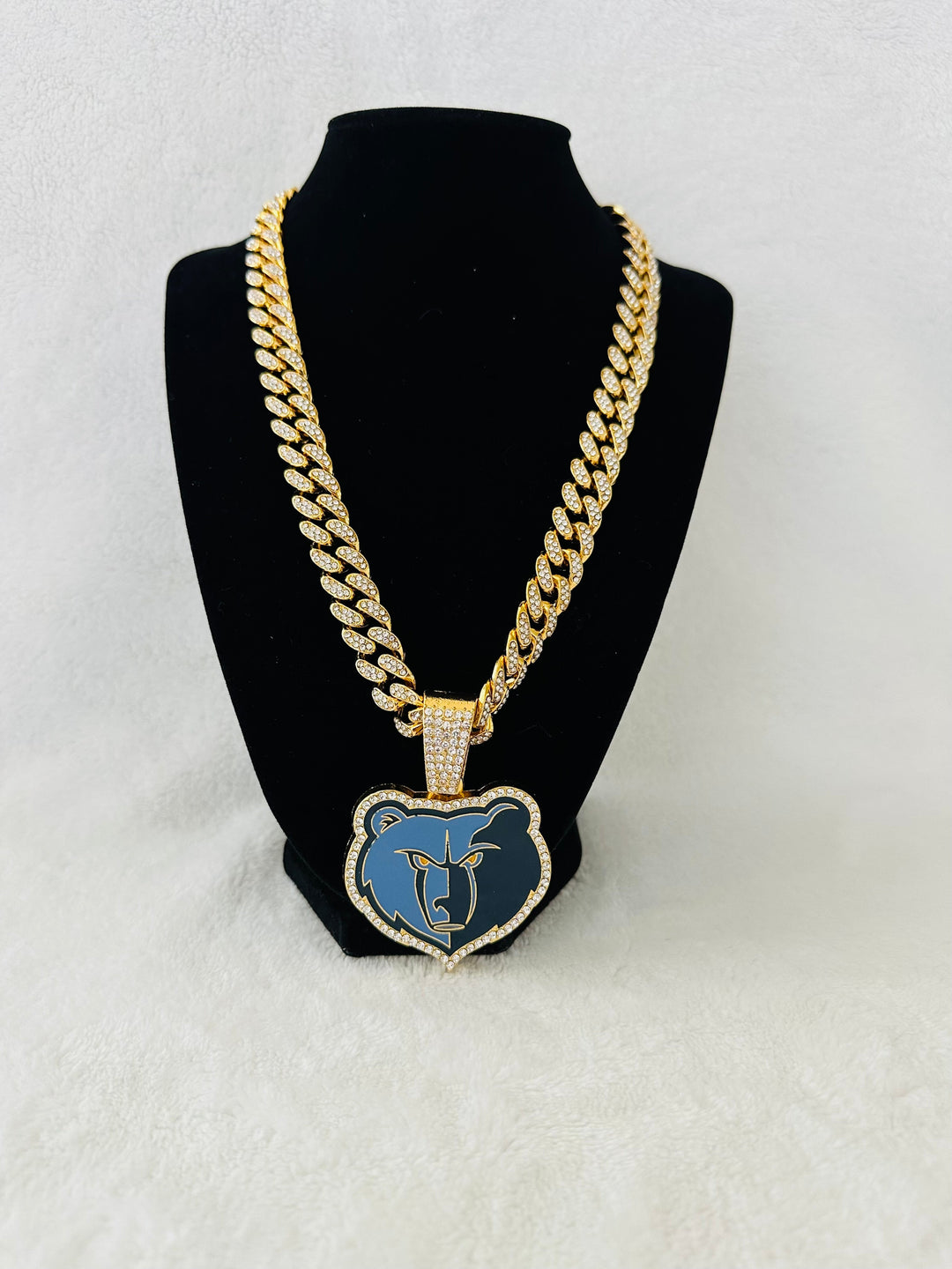 Memphis Grizzlies Gold Iced Cuban Chain 24”, US SHIP - EB Sports Championship Rings