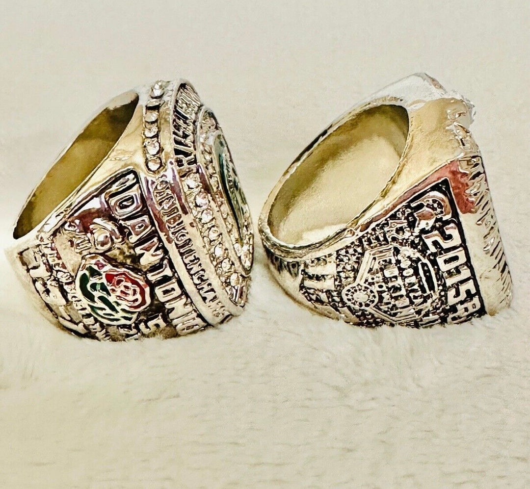 2 PCS 2015 Michigan State Spartans Championship Ring Set with box, US Ship