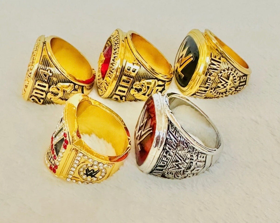 5 PCS WWE World Wrestling Hall Of Fame Championship Ring Set with box, US Ship