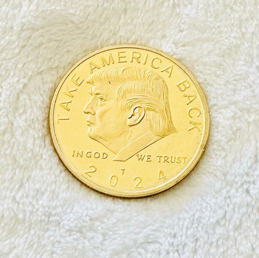 2024 President Donald Trump Golden Plate Commemorative Coin Take America Back