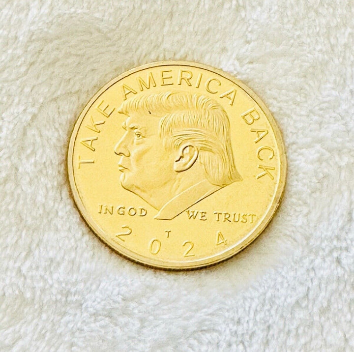 2024 President Donald Trump Golden Plate Commemorative Coin Take America Back