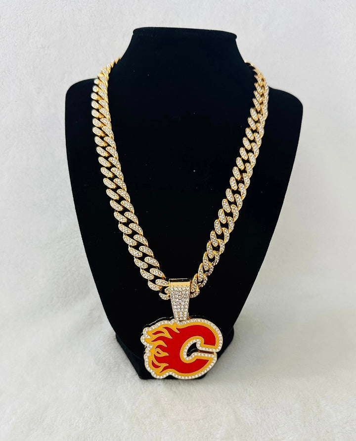Calgary Flames silver chain 24”, 🇺🇸 SHIP