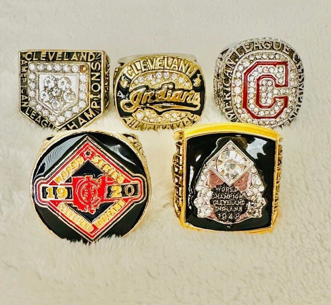5 PCS Cleveland Indians Championship Ring Set with box, US SHIP