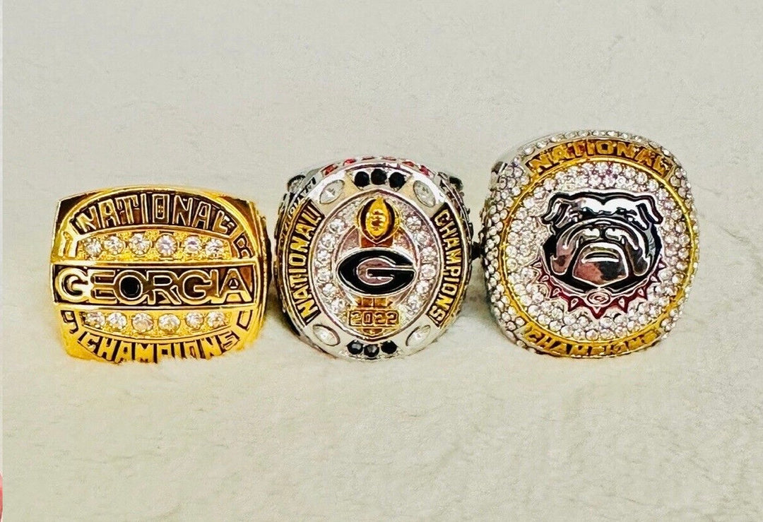 3 PCS Georgia Bulldogs National Championship Ring, US SHIP 1980/2022/23