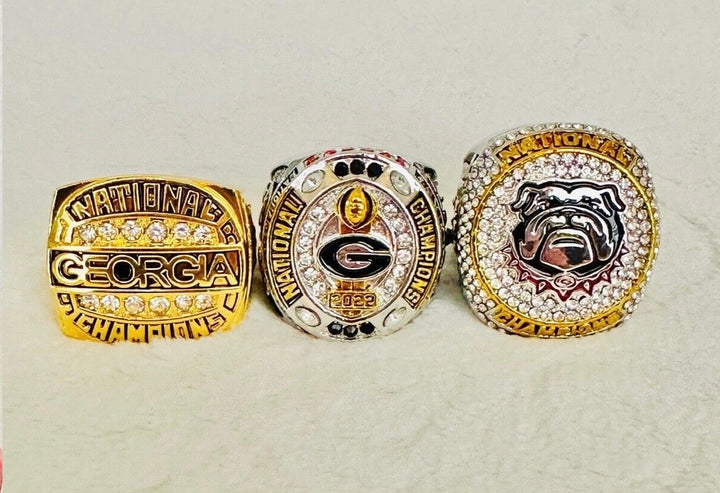 3 PCS Georgia Bulldogs National Championship Ring, US SHIP 1980/2022/23