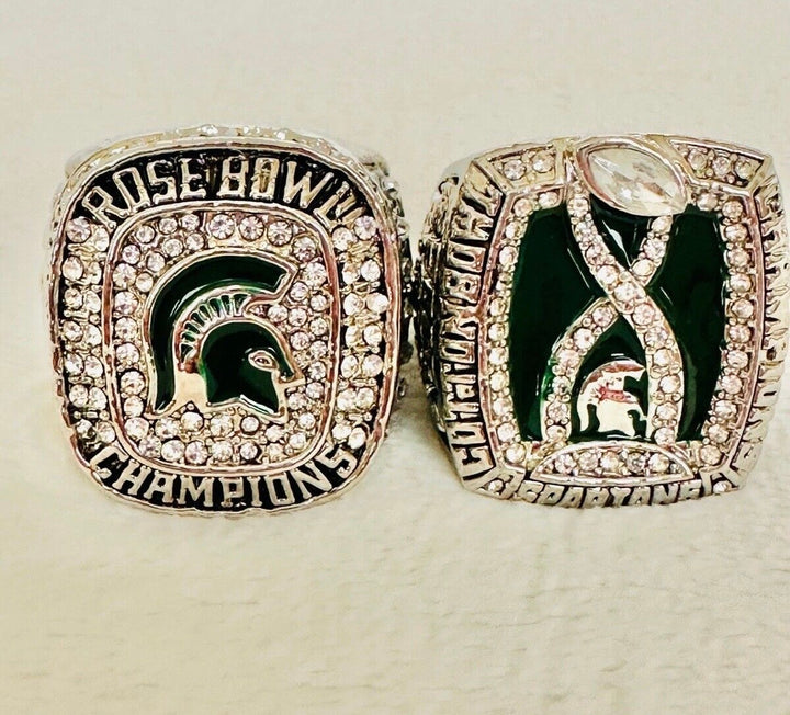 2 PCS 2015 Michigan State Spartans Championship Ring Set with box, US Ship