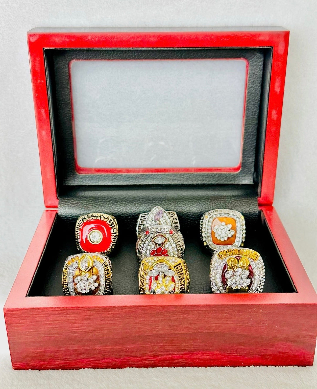 7 PCS Clemson Tigers Championship Ring Set with box, US Ship