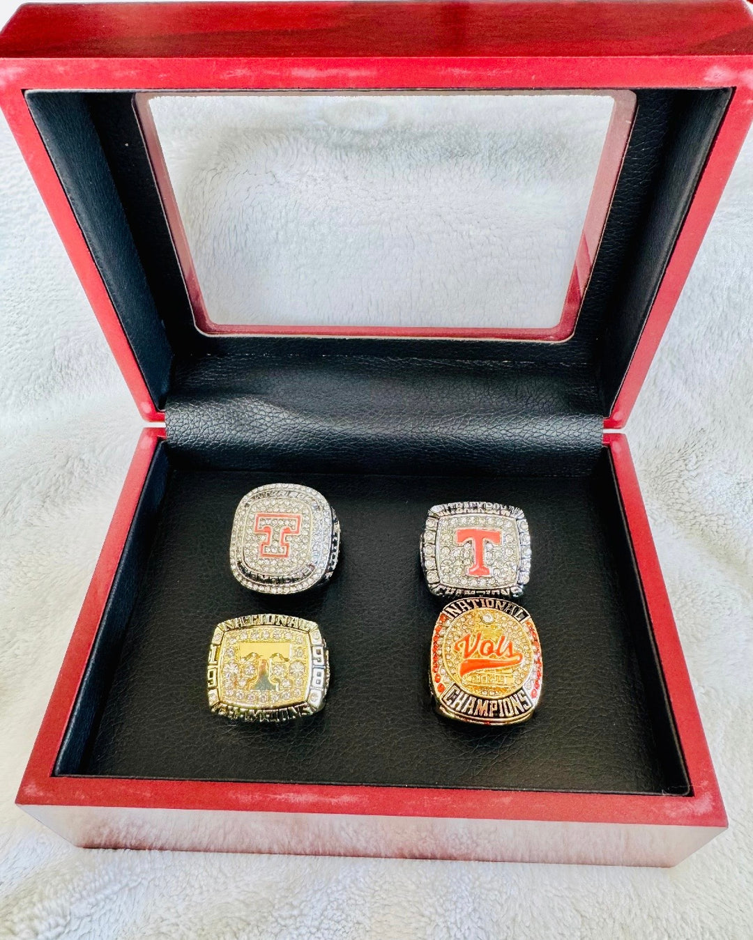 4 PCS Tennessee Volunteers National Championship Ring set with box, US Ship: 2024 / 1998 and 2008/15 bowl rings
