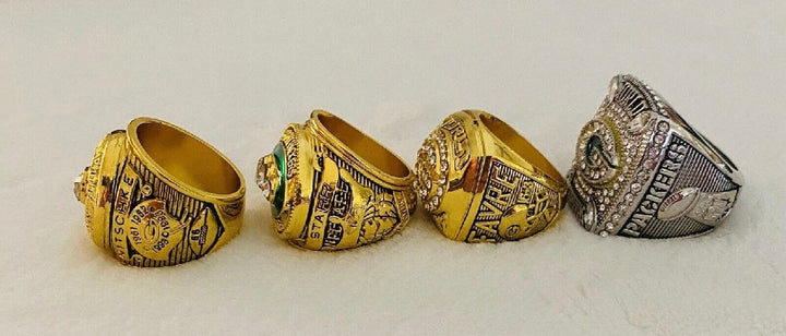4 PCS Green Bay Packers Super Bowl Ring SET, US SHIP - EB Sports Championship Rings