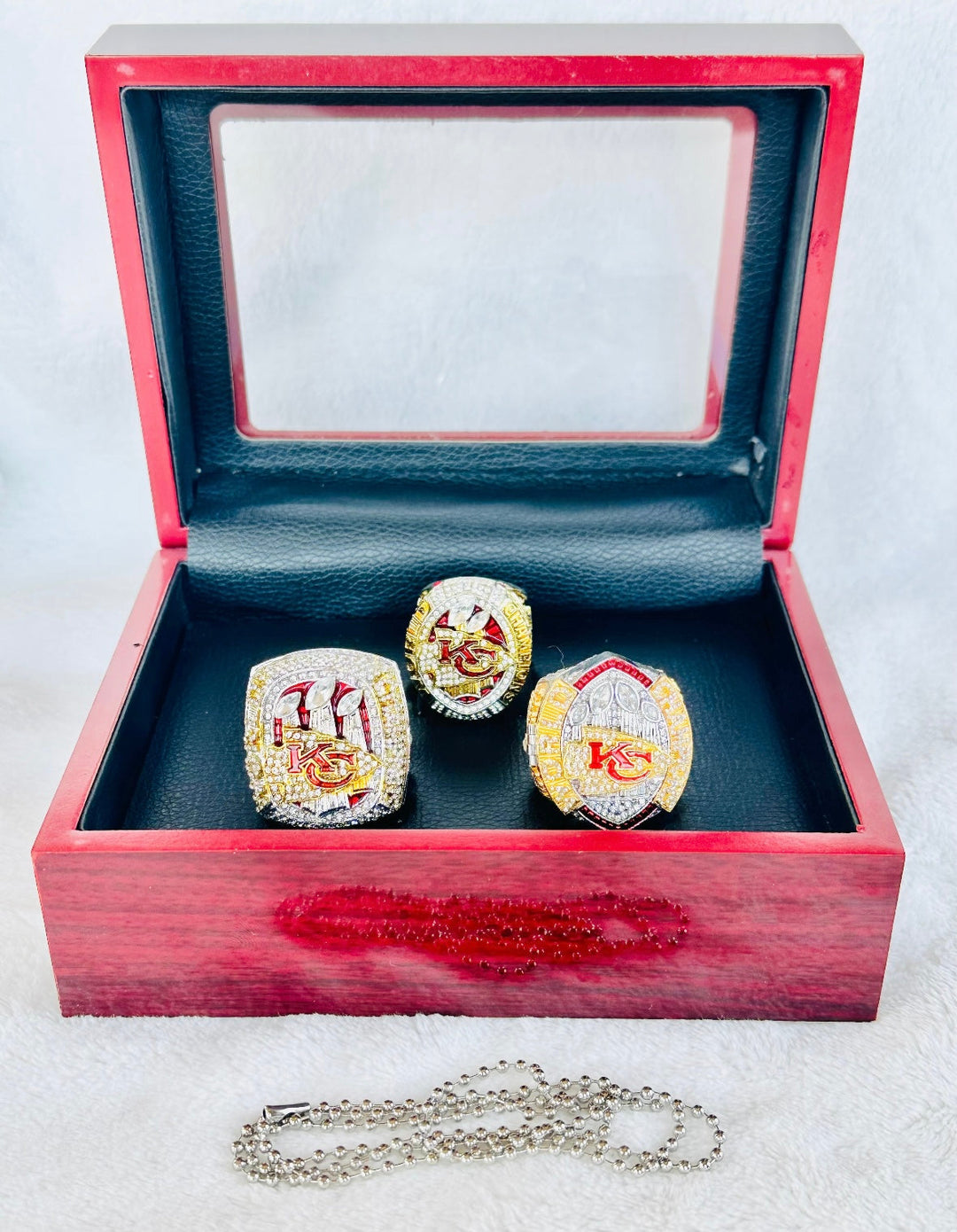 3 PCS Kansas City Chiefs Ultimate Collection Championship Ring SET W Box, US SHIP - EB Sports Championship Rings