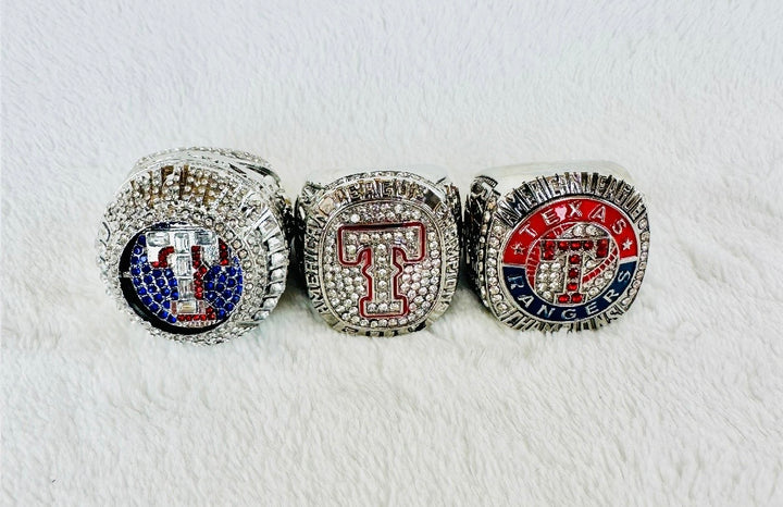 3 PCS TEXAS RANGERS Championship Ring set with box, 🇺🇸 SHIP 2010/2011/2023