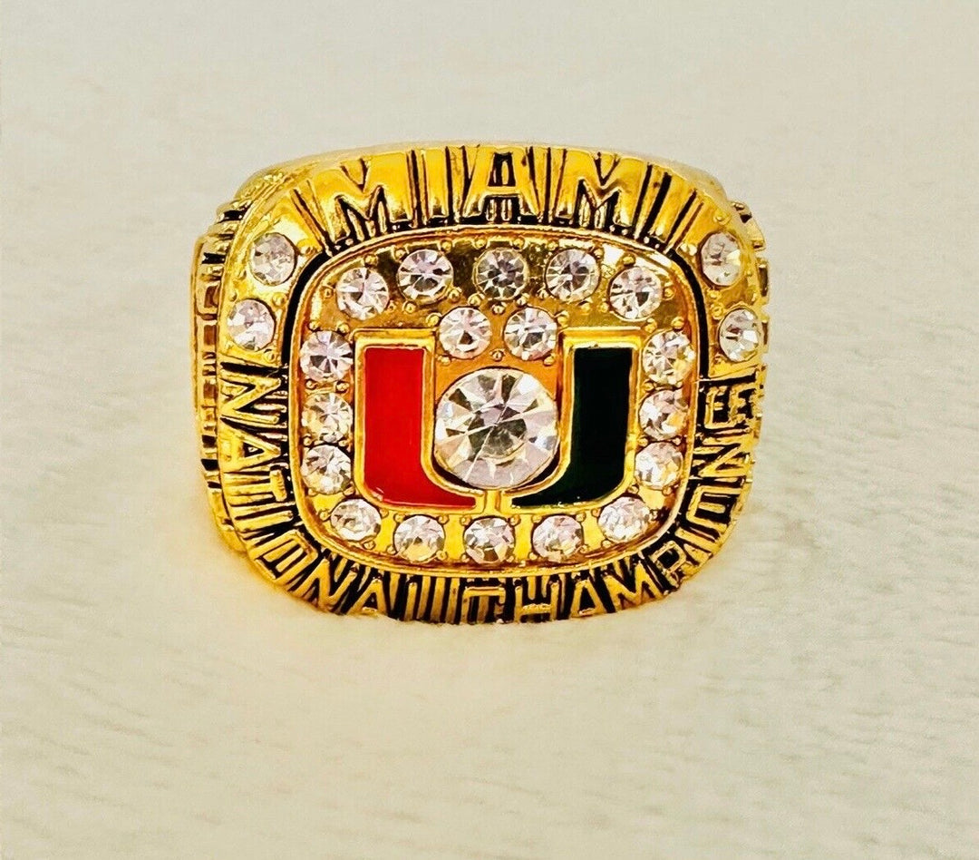1991 Miami Hurricanes NCAA 18k GP Brass Championship Ring, US SHIP