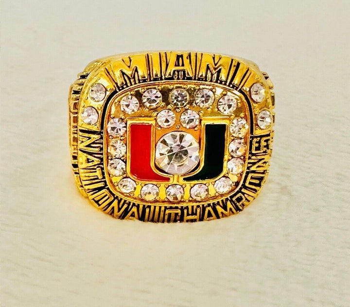 1991 Miami Hurricanes NCAA 18k GP Brass Championship Ring, US SHIP