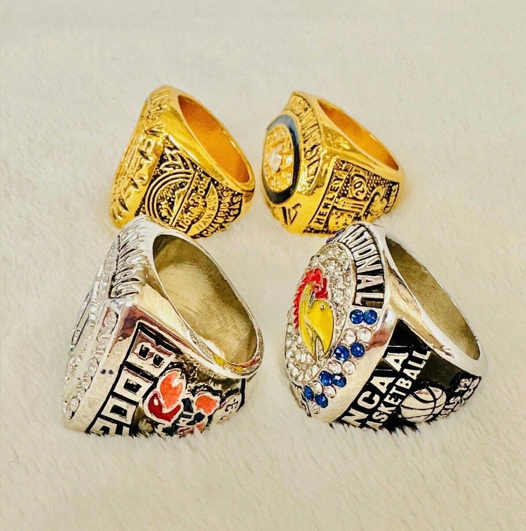4 PCS Kansas Jayhawks Complete Ring Set, US SHIP 1992-2022