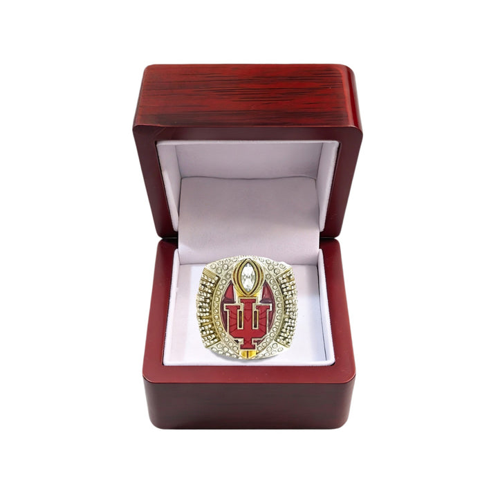 2026 Indiana Hoosiers Championship ring with wooden display box