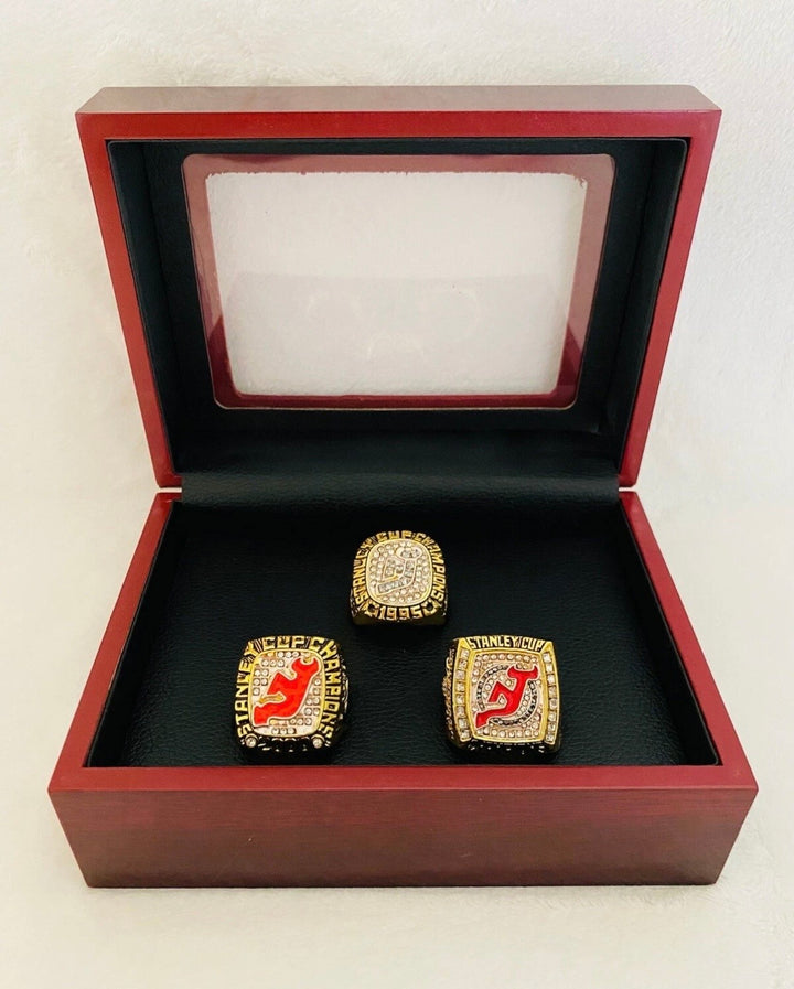 3 PCS Jersey Devils Stanley Cup 18k GP Championship Ring Set with box, 🇺🇸 SHIP