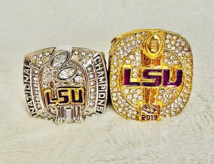 2 PCS LSU Tigers National Championship Ring with box, US SHIP 2007/19