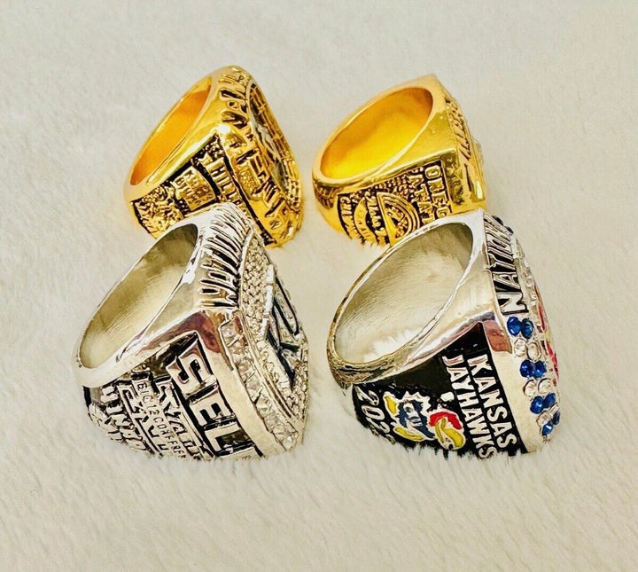4 PCS Kansas Jayhawks Complete Ring Set, US SHIP 1992-2022