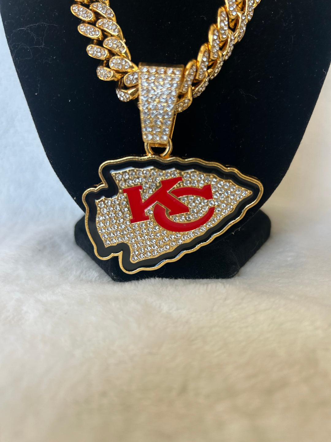 Kansas City Chiefs Men’s Large Gold Iced Cuban Chain 24” - EB Sports Championship Rings