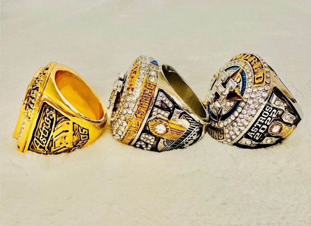 3 PCS HOUSTON ASTROS World Series CHAMPIONSHIP Ring Set with box, US SHIP 2005/17/22