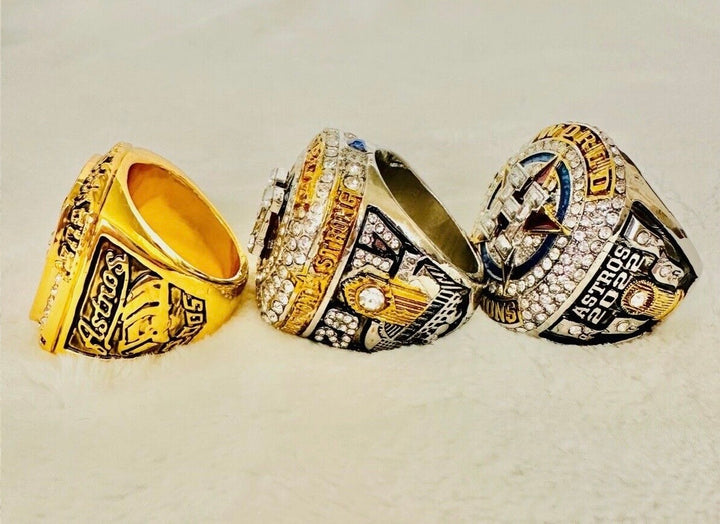3 PCS HOUSTON ASTROS World Series CHAMPIONSHIP Ring Set with box, US SHIP 2005/17/22