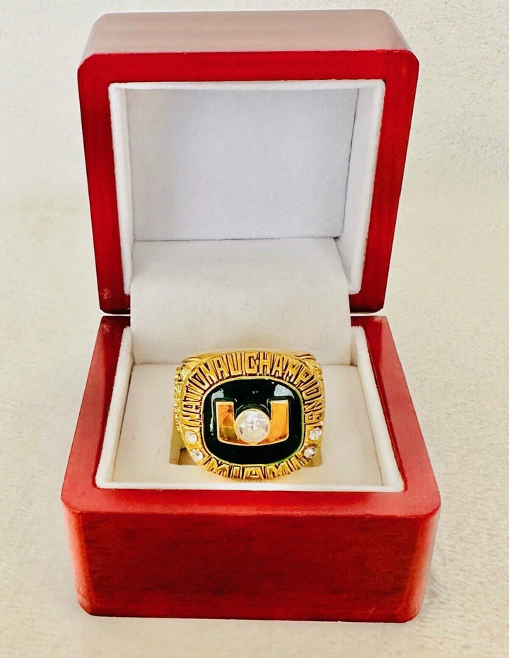 2002 Miami Hurricanes NCAA 18k GP Brass Championship Ring with box, US SHIP