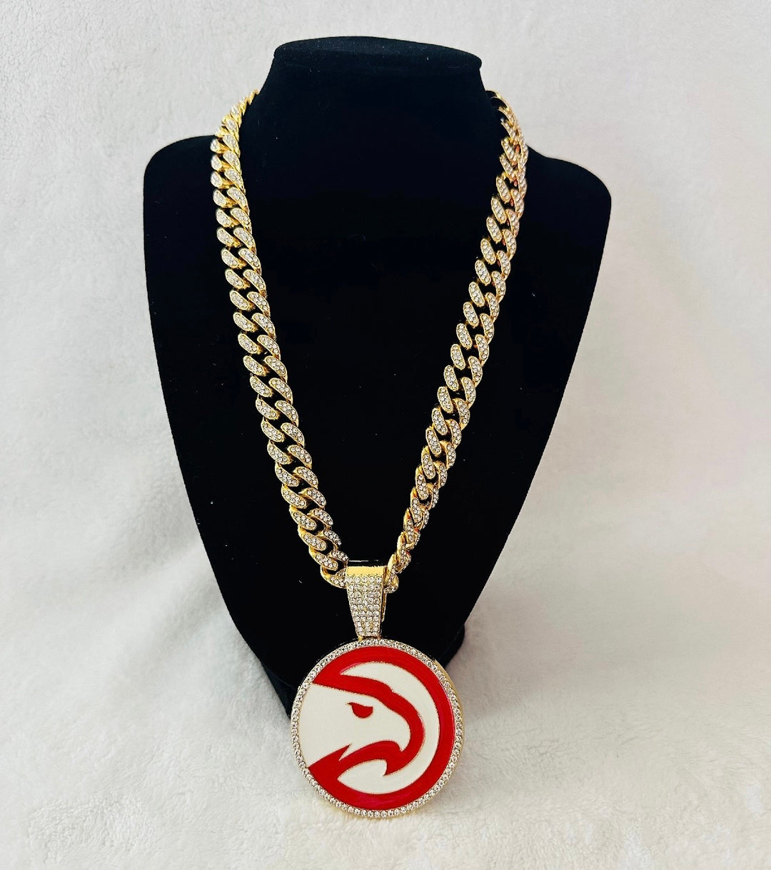Atlanta Hawks Large Gold Iced Cuban Chain 24”