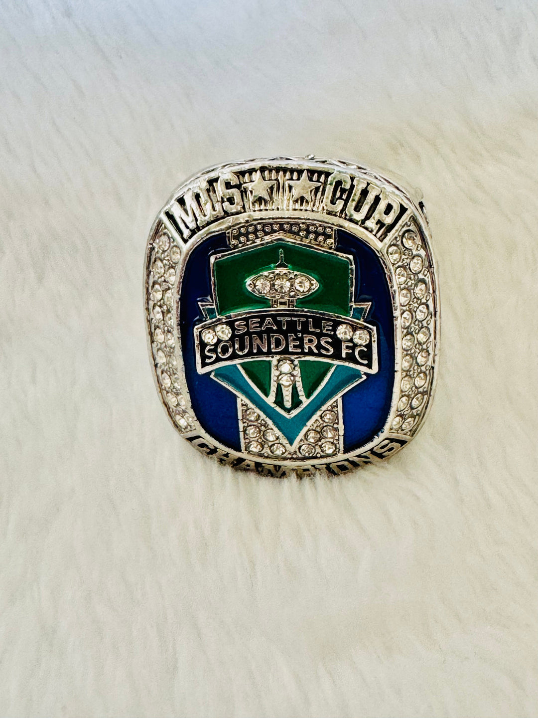 2019 MLS Cup Seattle Sounders Championship Replica Ring with box, Stadium Giveaway - EB Sports Championship Rings