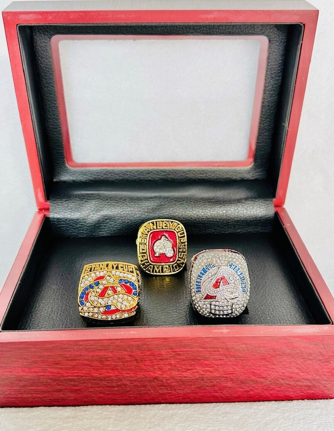 3 PCS Colorado Avalanche Stanley Cup Championship ring Set with box, US SHIP