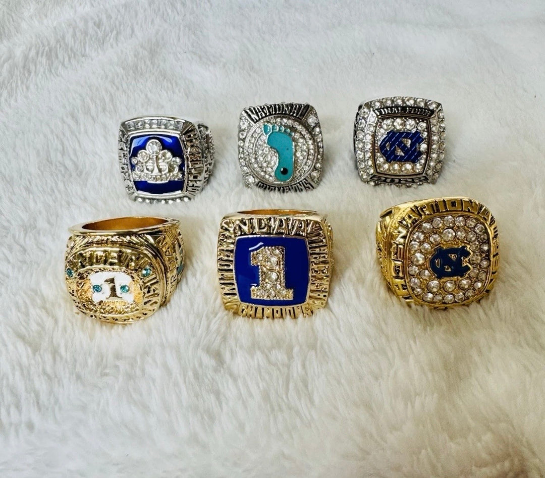 6 PCS North Carolina Tarheels Brass Championship Ring, US Ship 1982-2022