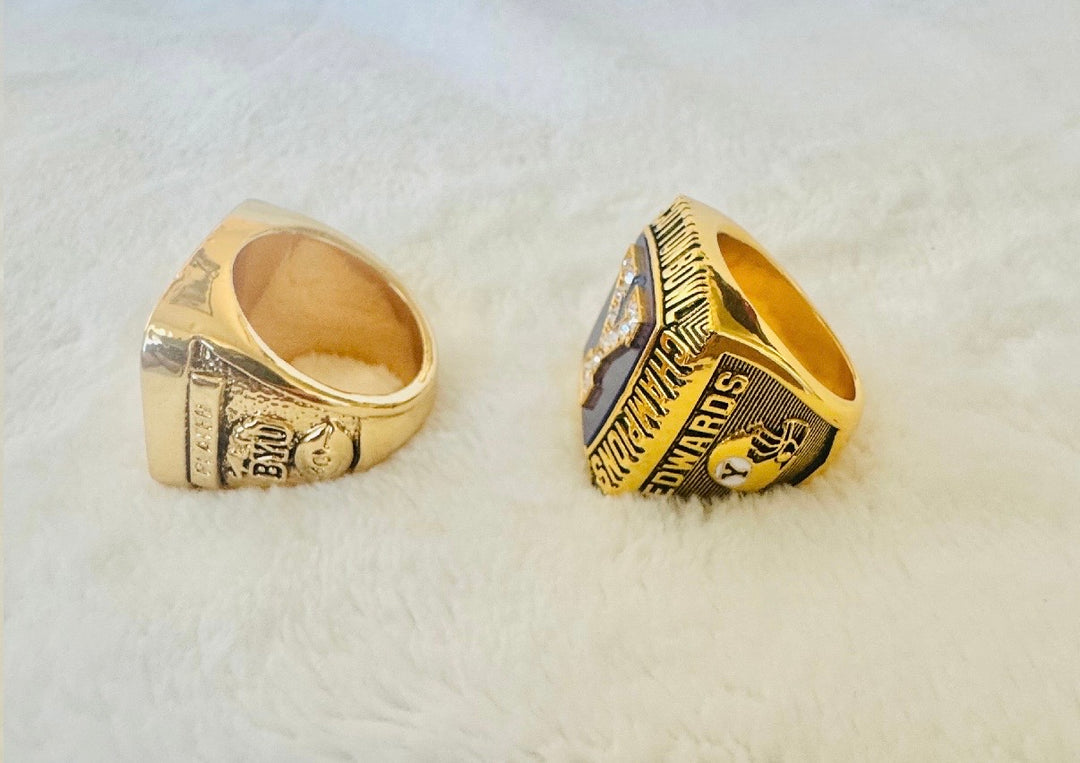 2 PCS BYU Cougars Championship Ring set 1984/1996