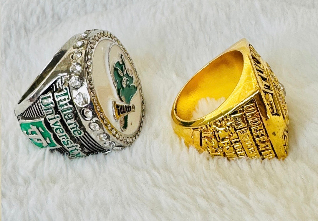 2 Piece Tulane Green Wave 1998 Liberty Bowl Championship Ring and official school Ring