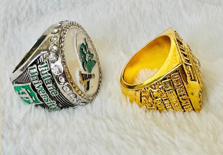2 Piece Tulane Green Wave 1998 Liberty Bowl Championship Ring and official school Ring