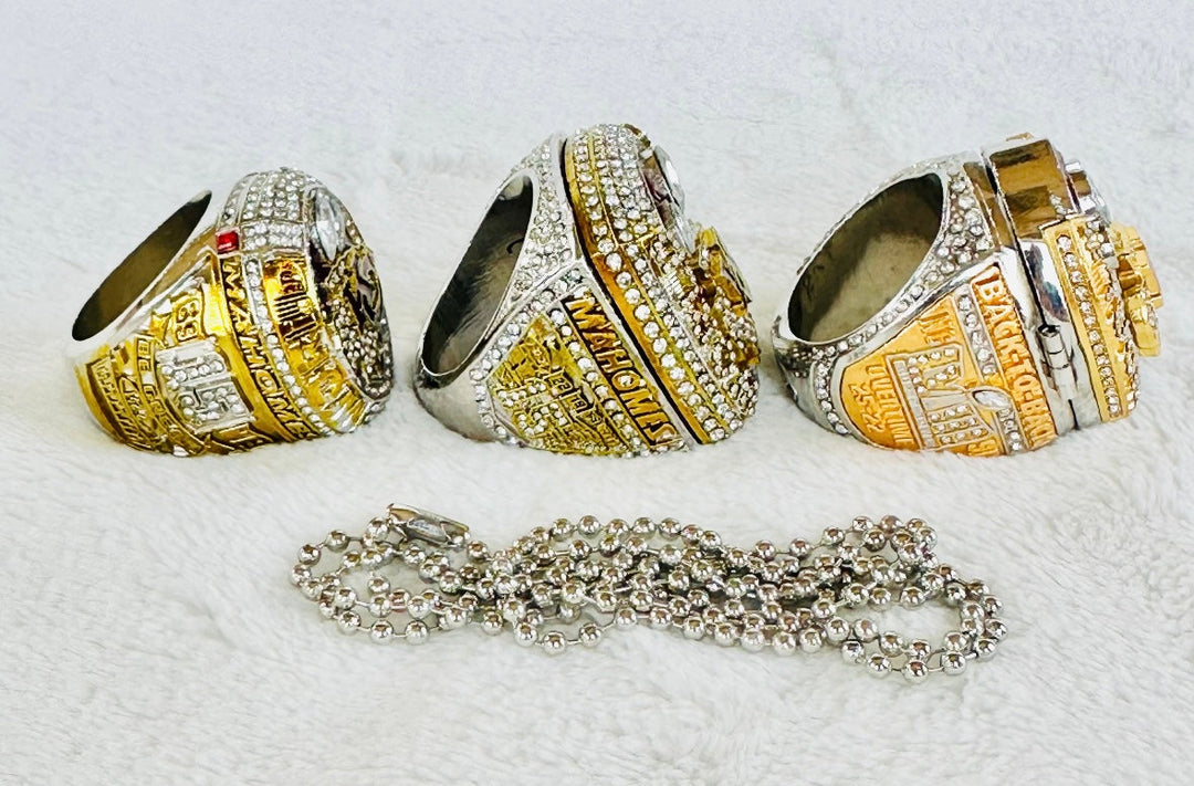 3 PCS Kansas City Chiefs Ultimate Collection Championship Ring Set, US SHIP - EB Sports Championship Rings