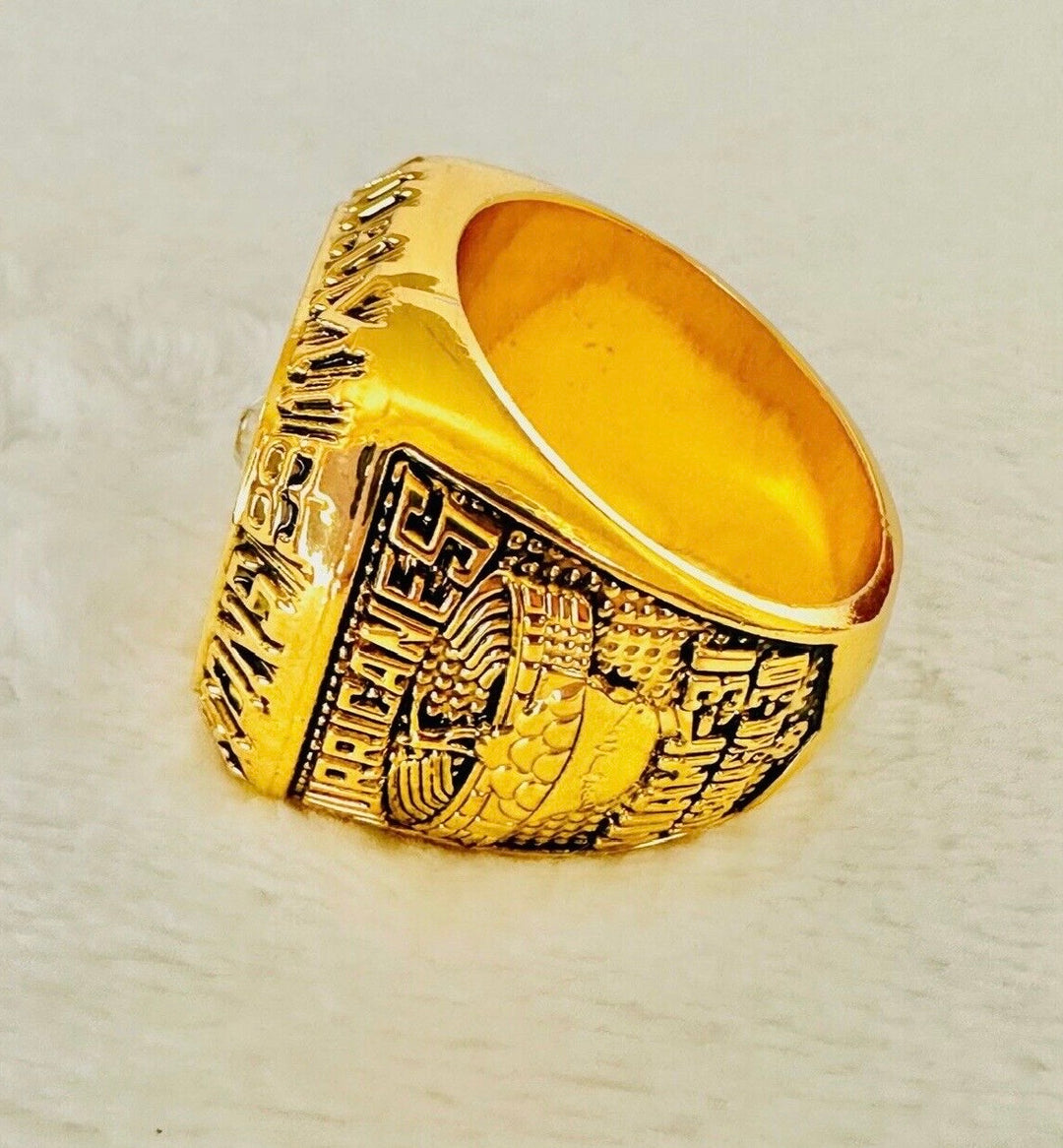 1983 Miami Hurricanes NCAA 18k GP Brass Championship Ring with box, US SHIP